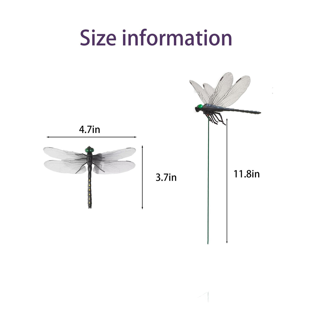 3DVOLTMATE dragonflies large black garden stake catches light for dramatic shadows