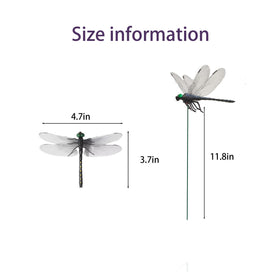 3DVOLTMATE dragonflies large black garden stake catches light for dramatic shadows