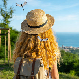 3DVOLTMATE dragonfly clip on backpack adds motion and charm during outdoor hikes.