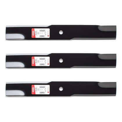 3PK Oregon 92-208 blade front-angle view for Hustler replacement