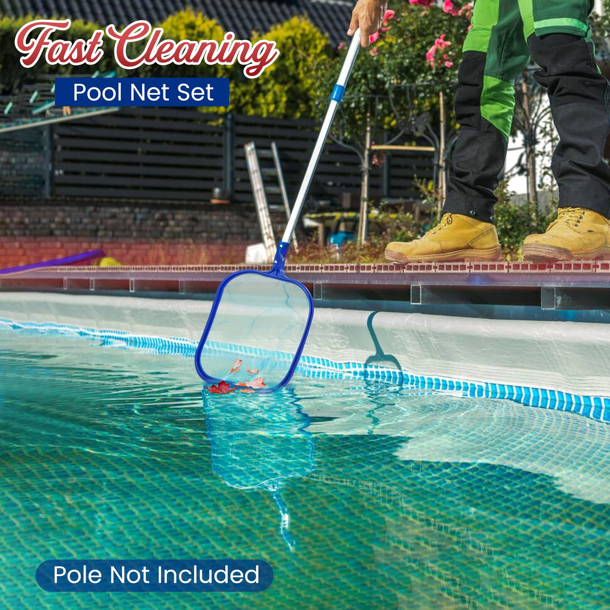 4E's Novelty heavy-duty deep leaf rake removes larger leaves without bending.