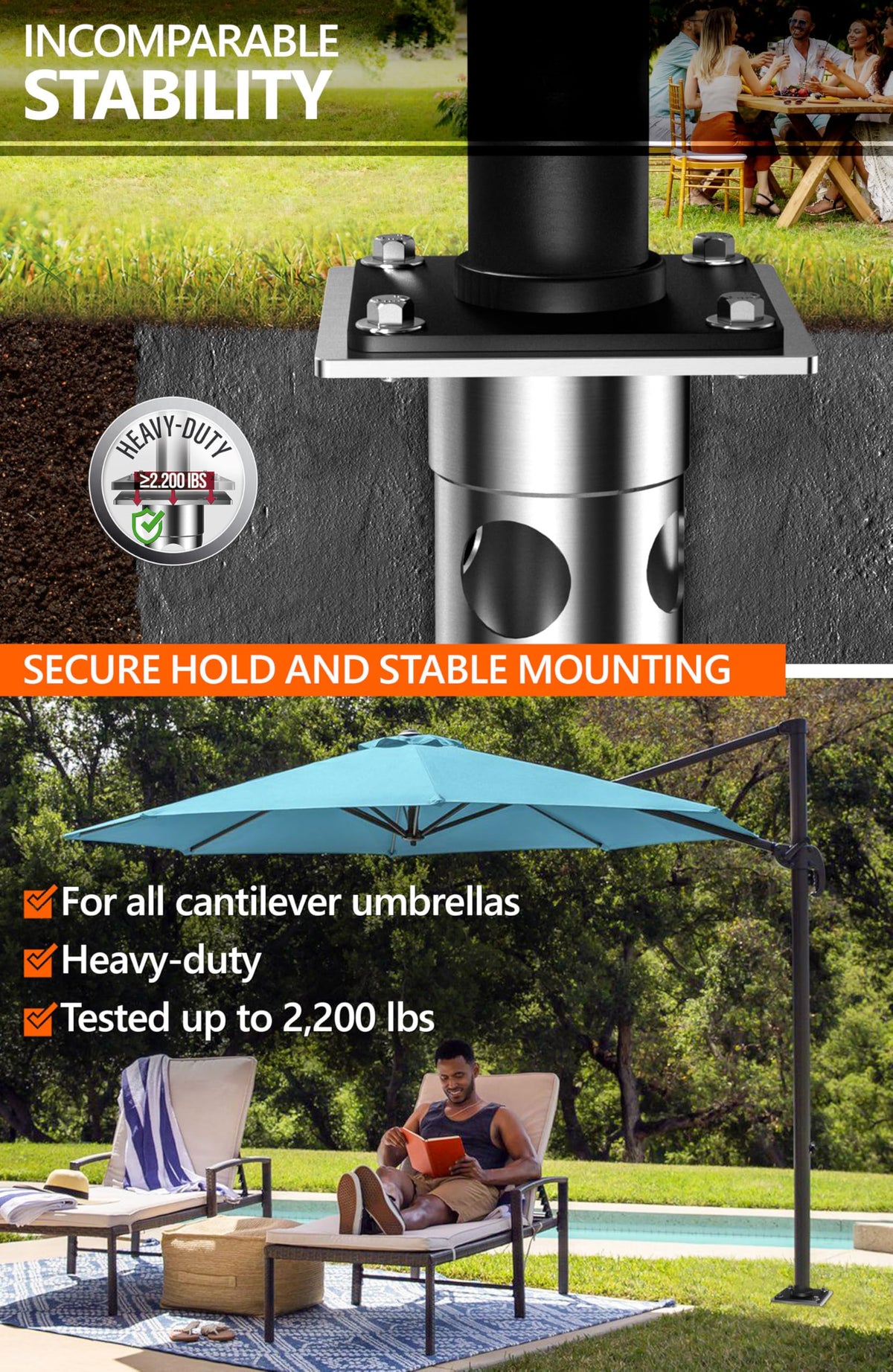 4smile ground mount shown for secure concrete installation.