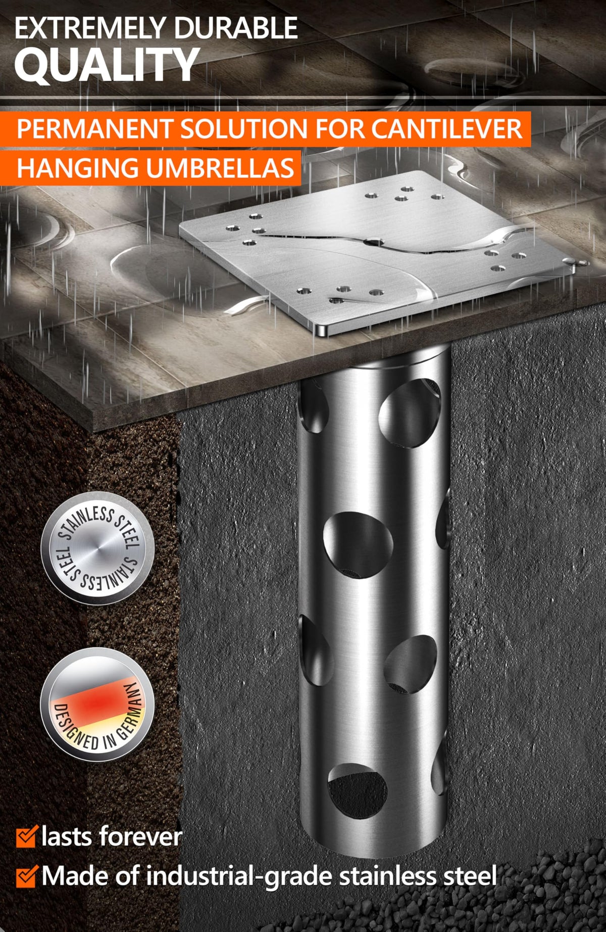 4smile universal base compatible with all cantilever patio umbrellas.