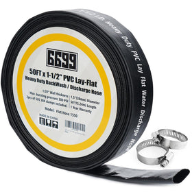 6699 discharge hose 50ft PVC backwash in use for pool water discharge.
