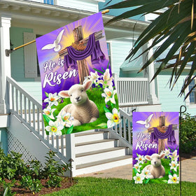 68LDROOTER Easter garden flag 12x18, weather-resistant for seasonal yard decoration
