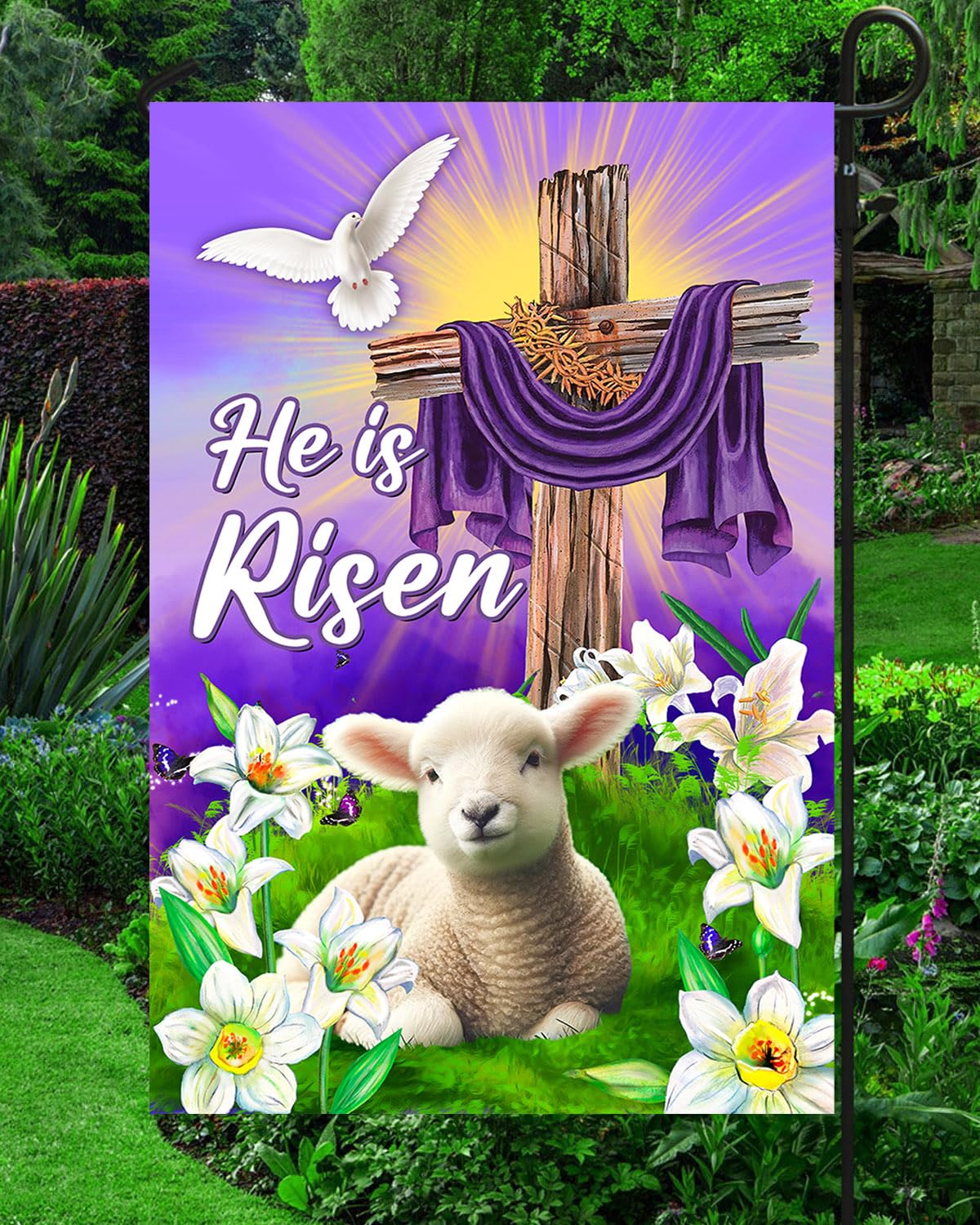 68LDROOTER Easter garden flag 12x18 size for vibrant yard decor