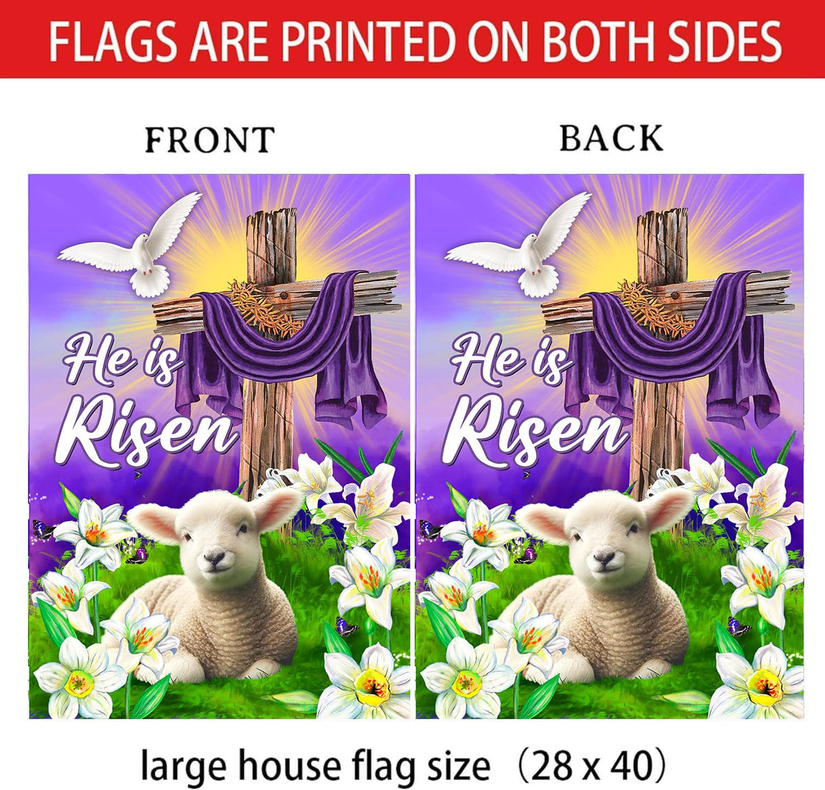 68LDROOTER Outdoor Easter decor flag, eye-catching front-yard accent