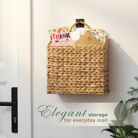 84ECO set2 wicker hanging basket front door display showcases blooms at the entry