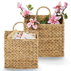 84ECO set2 wicker hanging basket mail catcher keeps mail neatly organized at the entry