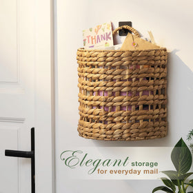 84ECO wicker basket front-door display for fresh or faux blooms and curb appeal
