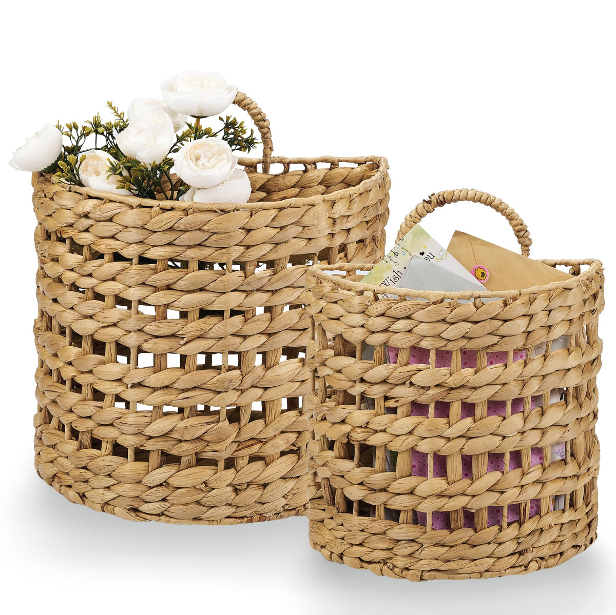 84ECO wicker hanging basket for mail keeps letters neatly organized by the door