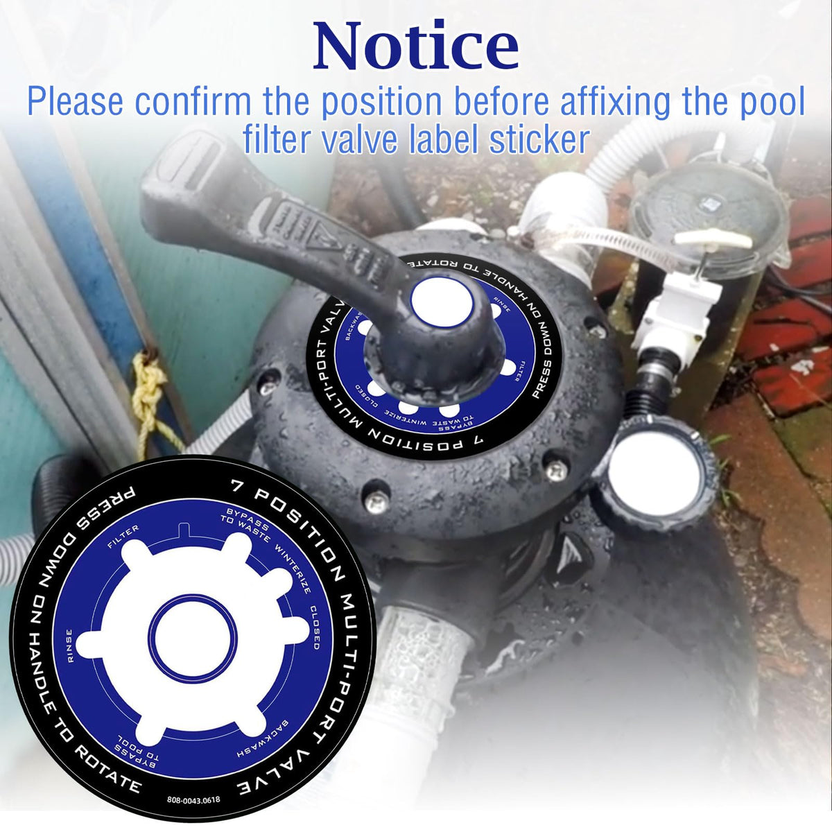 8B8B positioning note describes proper alignment before applying the label