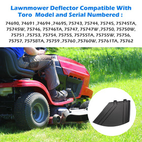 8B8B toro timecutter deflector shield mounted on mower for reliable discharge deflection