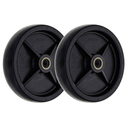 8TEN deck wheel close-up showing 4010 compatibility for smoother mowing.