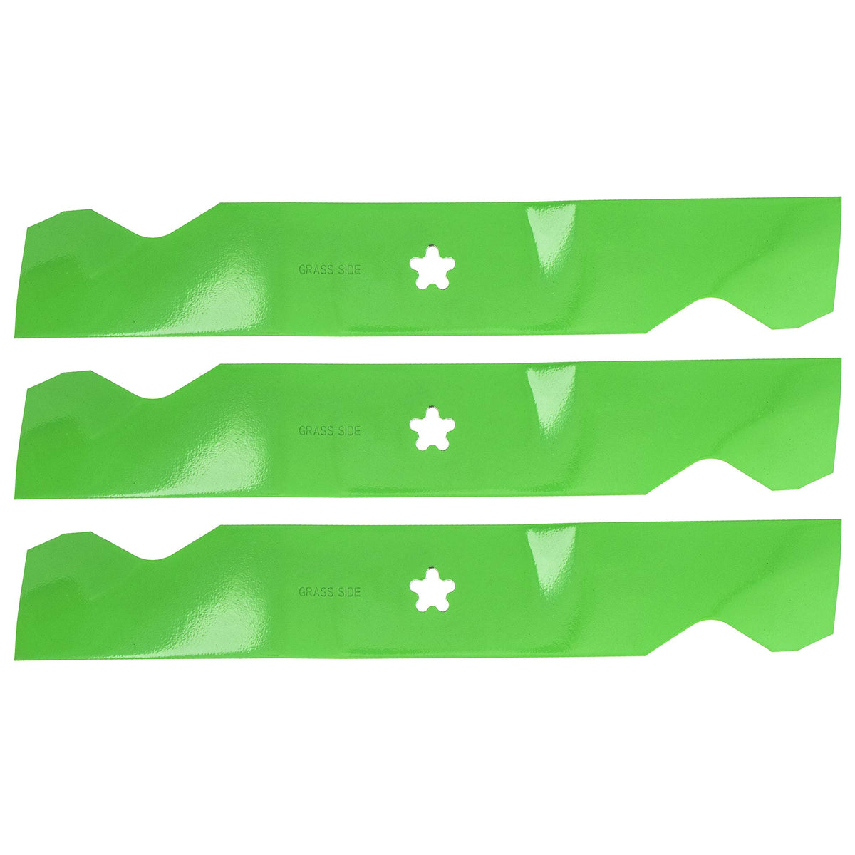 Close-up of 8TEN LawnRAZOR blade notches for secure mounting