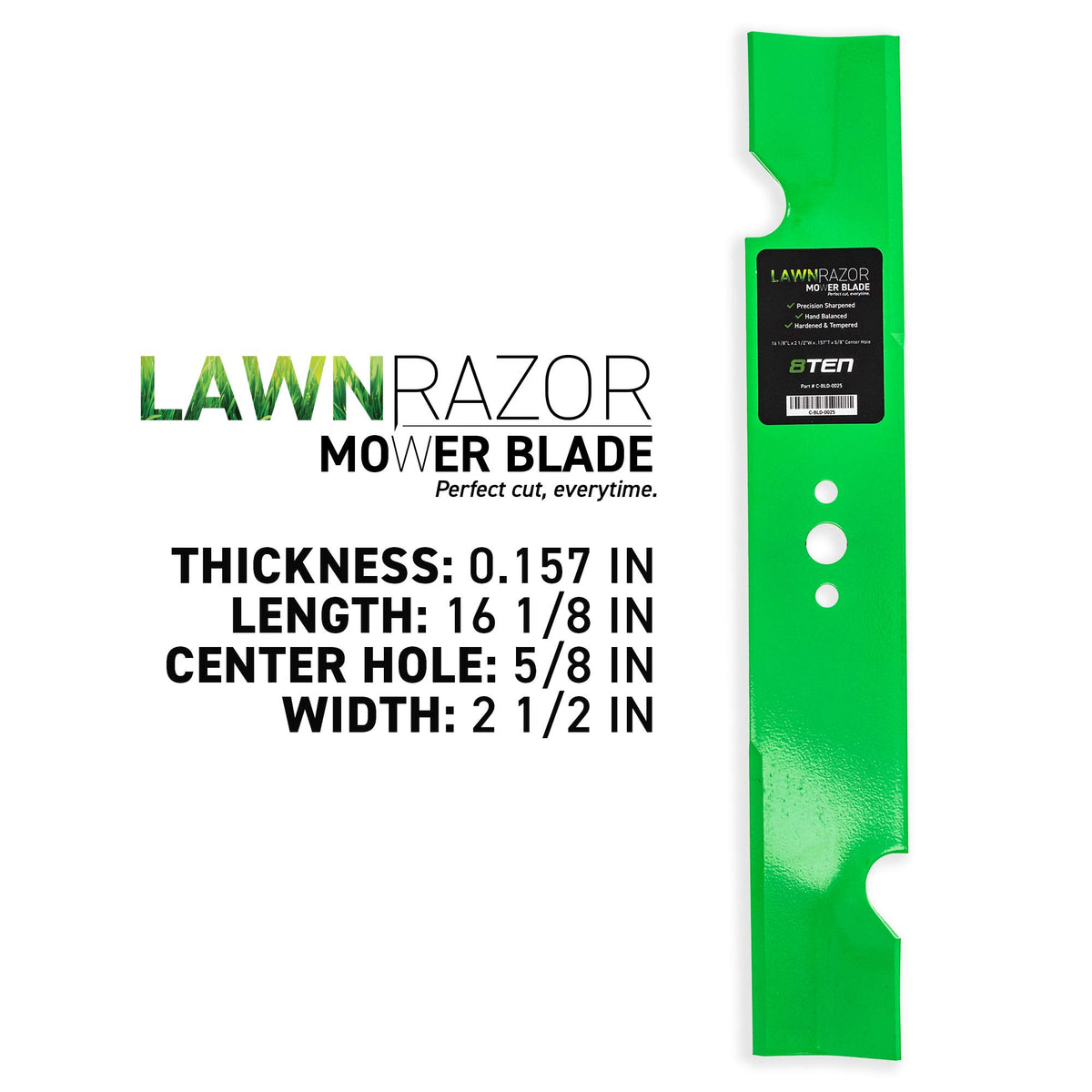 8TEN LawnRAZOR blade close-up cutting edge for smooth mowing