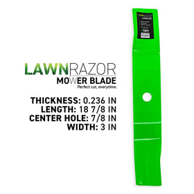 8TEN LawnRAZOR blade closeup high lift enhances cutting performance