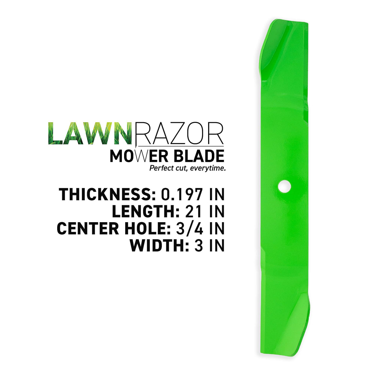8TEN LawnRAZOR blade compatibility label highlights 60-inch deck fit