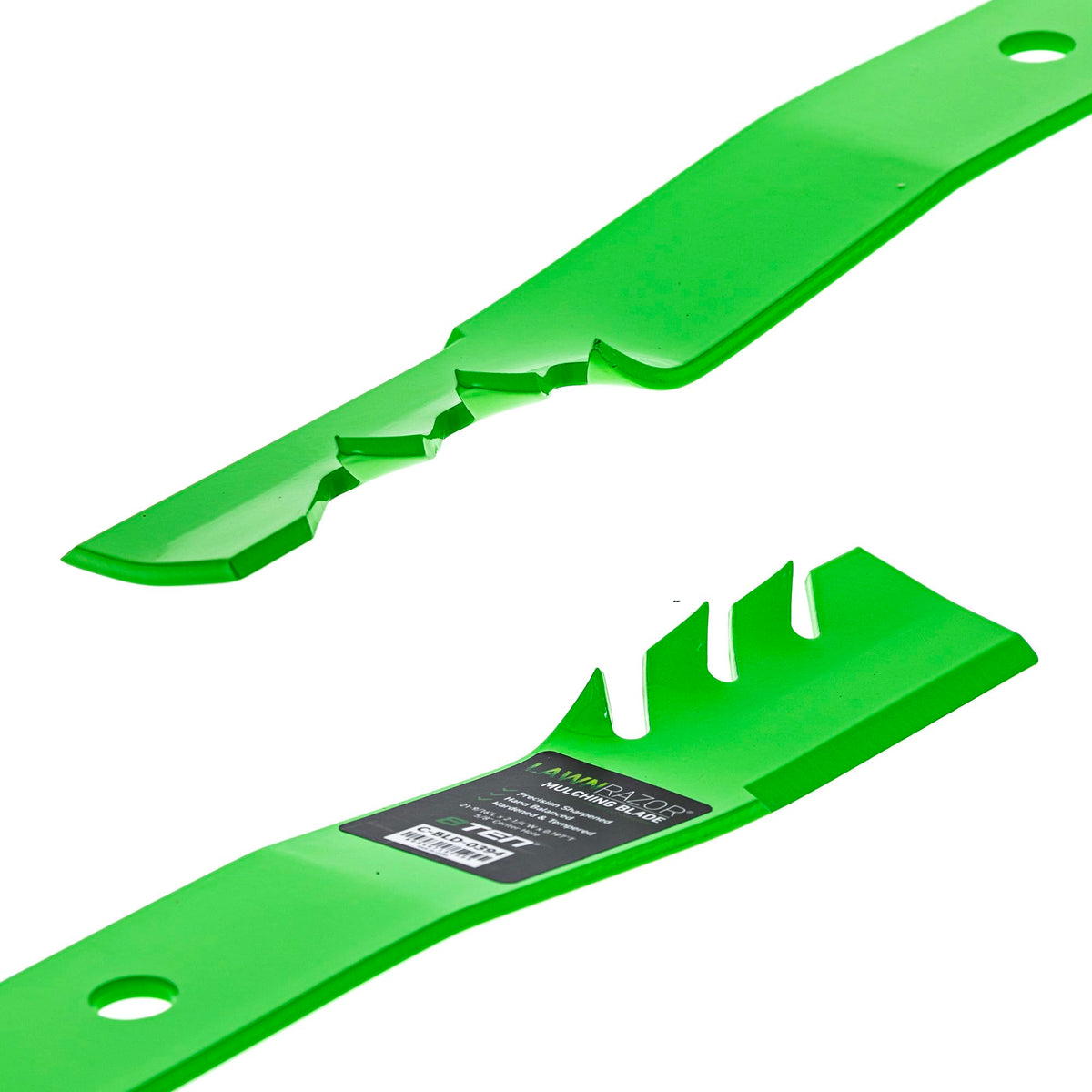 8TEN LawnRAZOR blade showing 21 9/16 inch length for accurate mowing.