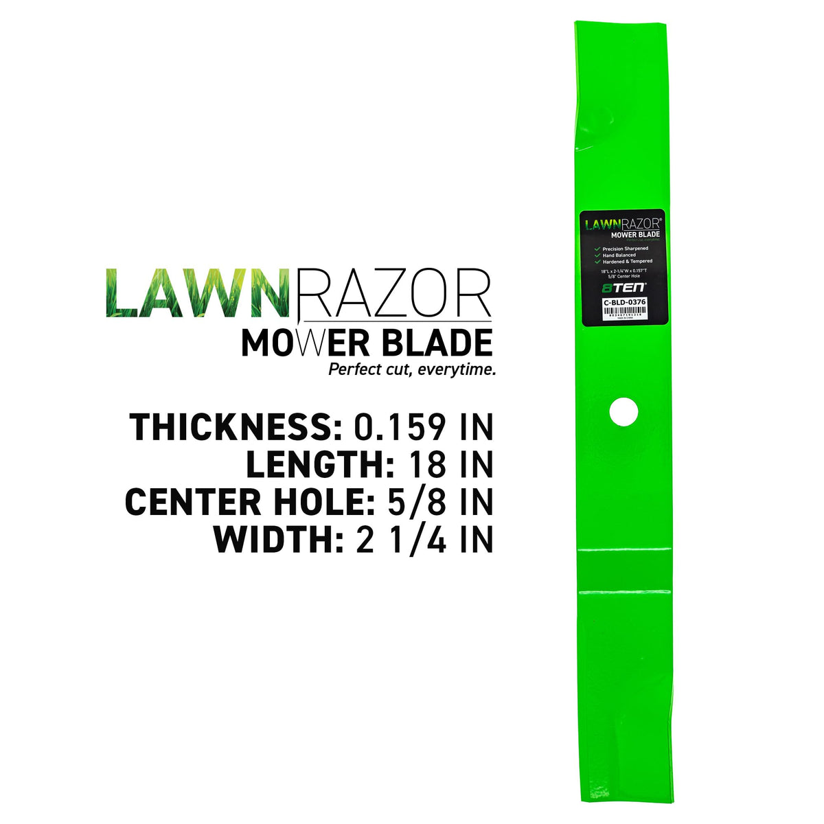 8TEN LawnRAZOR blade-compatibility for Gravely ZTX 52 deck ensures OEM-grade fit.