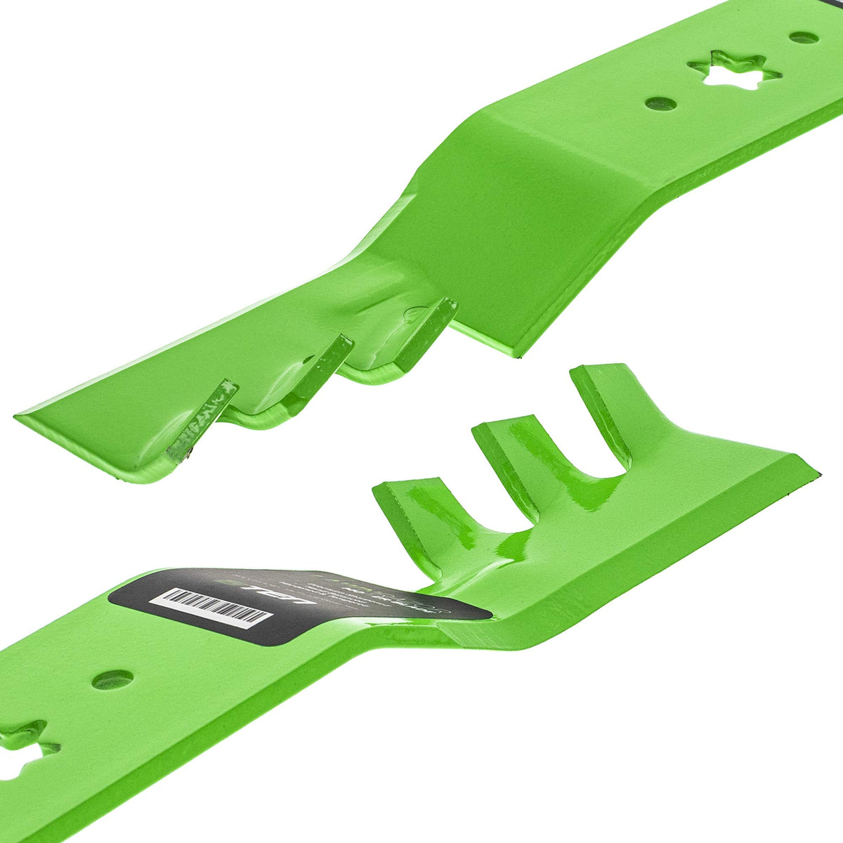 Blade length shown as 17 13/16 inches for wide cutting coverage.