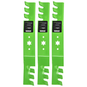 8TEN LawnRAZOR blade set for 50-inch deck with toothed edge.