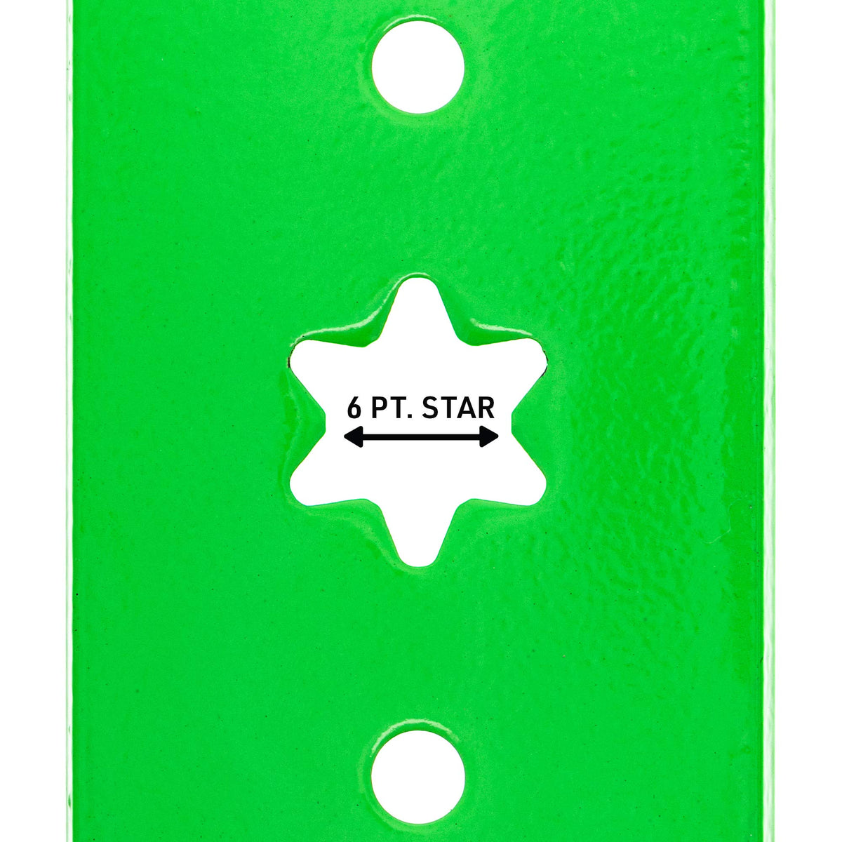 LawnRAZOR blade center with 6-point star mounting hole.
