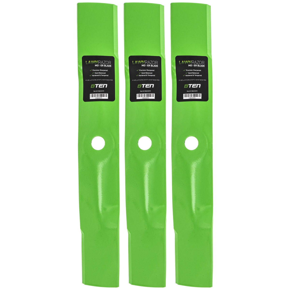 8TEN LawnRAZOR blade set compatible with John Deere decks for versatile mowing