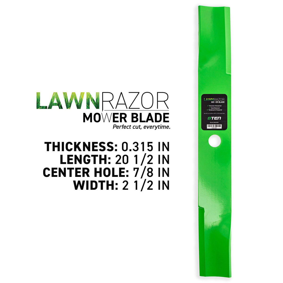 8TEN LawnRAZOR installation guide shows secure fit on John Deere decks