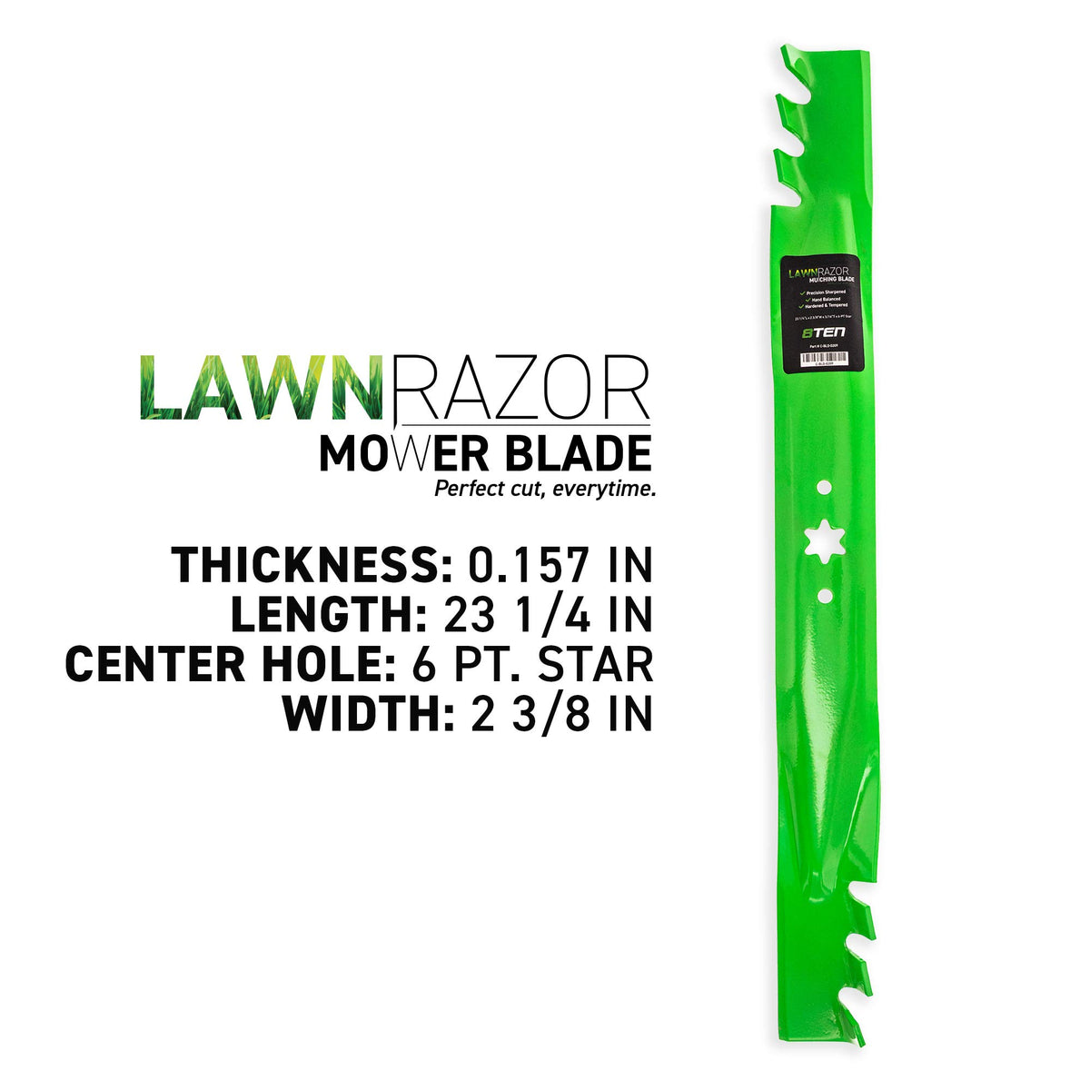 8TEN LawnRAZOR blade set in retail packaging for easy identification