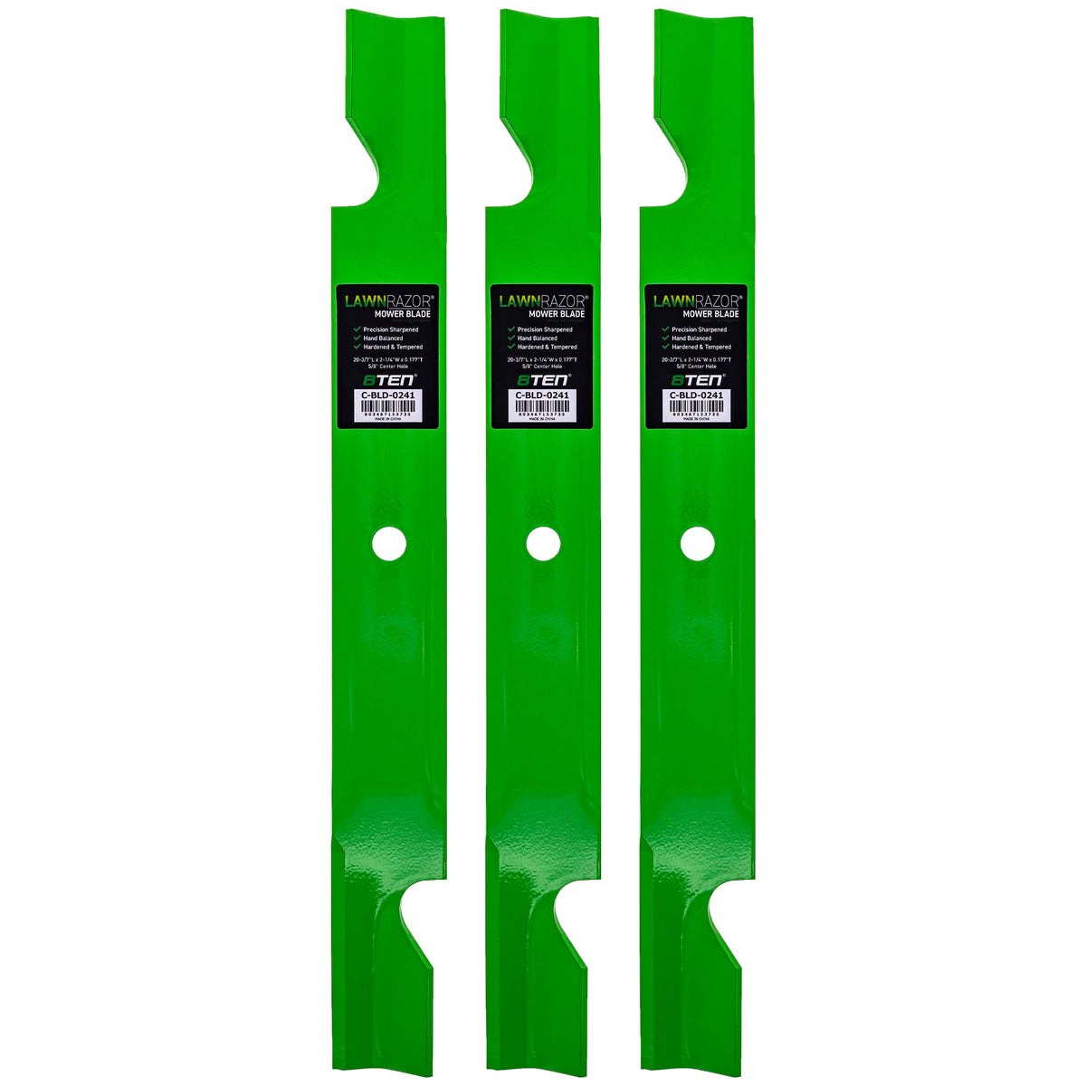 8TEN LawnRAZOR blade set for Toro Titan ZX 60-inch deck delivers precise, clean cuts.