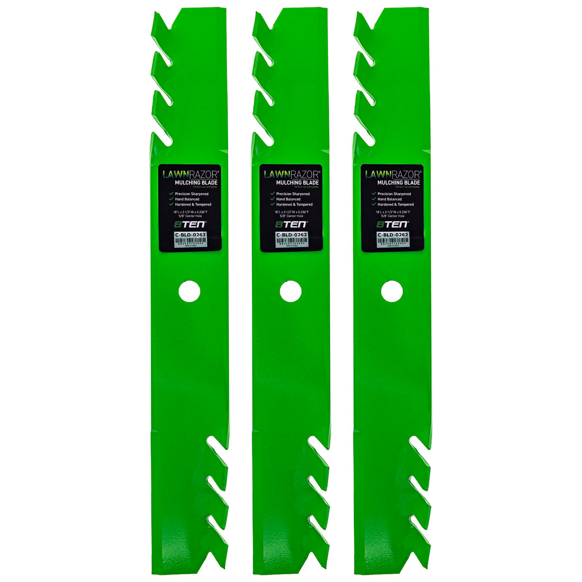 8TEN LawnRAZOR close-up of blade set for precise cuts on Toro Z Master 52-inch decks.