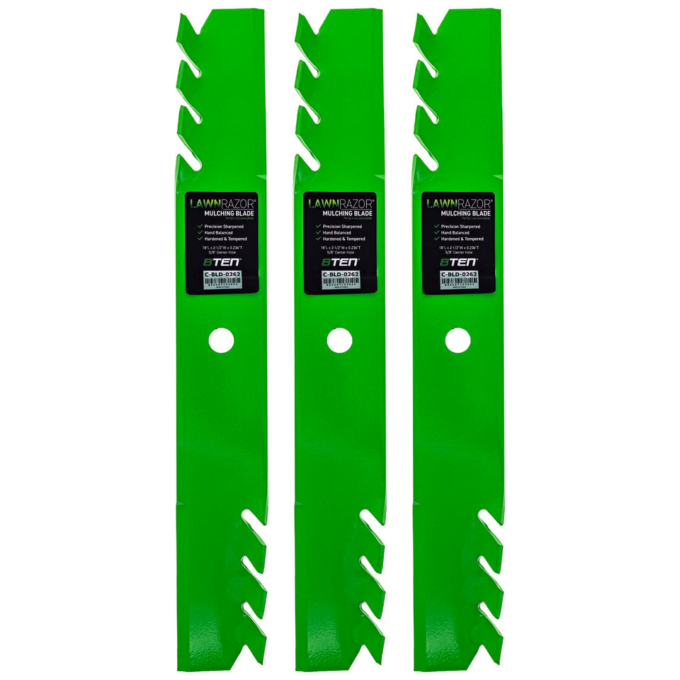 8TEN LawnRAZOR close-up of blade set for precise cuts on Toro Z Master 52-inch decks.