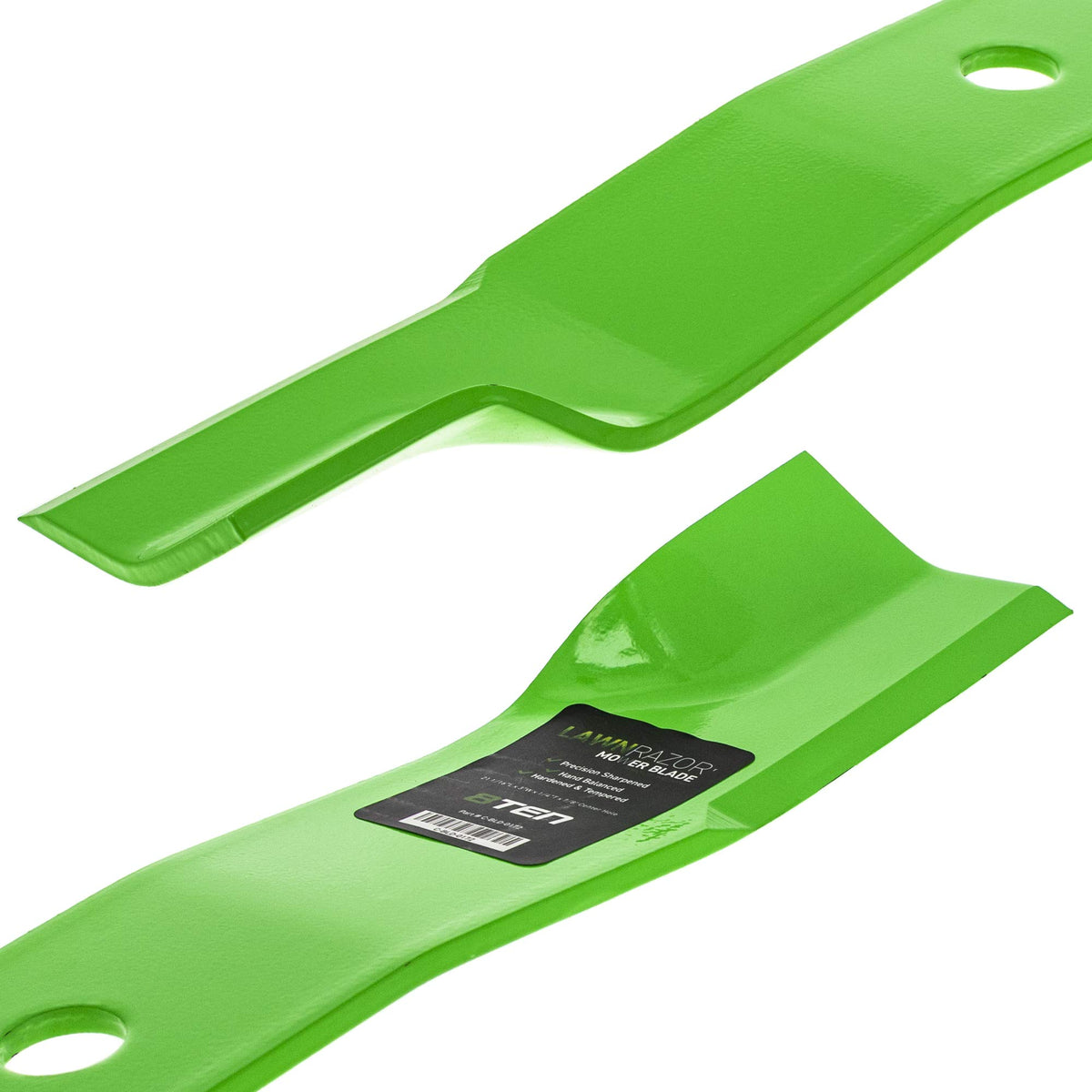 Blade length 21-1/16 inches and width 3 inches for precise mowing