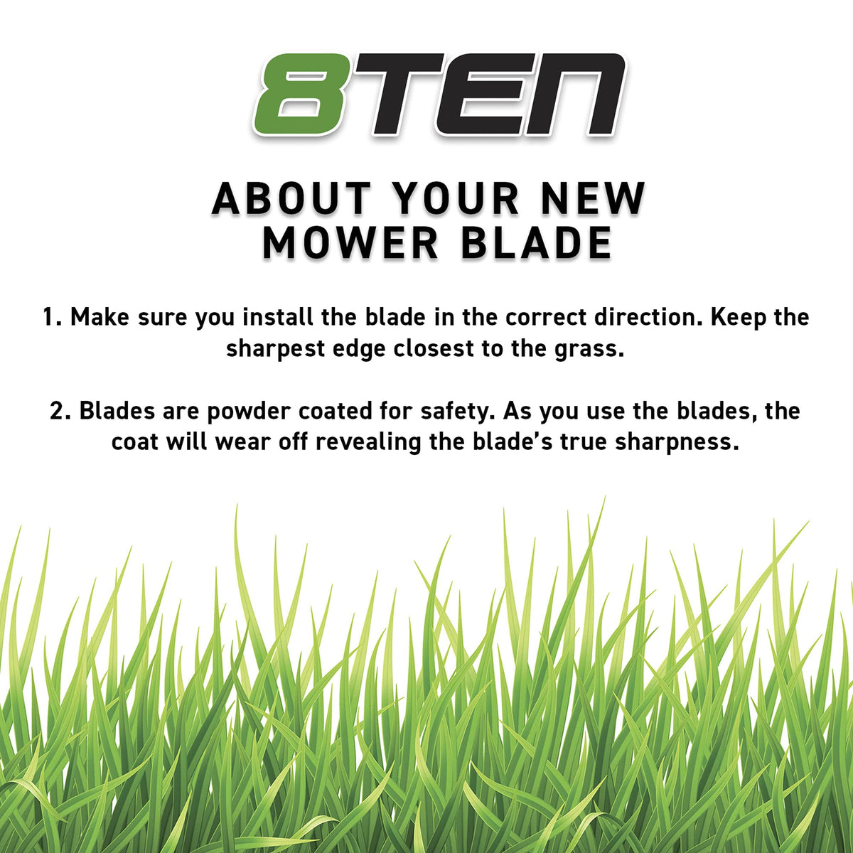 8TEN LawnRAZOR blade thickness 0.025in for durable yet responsive mowing