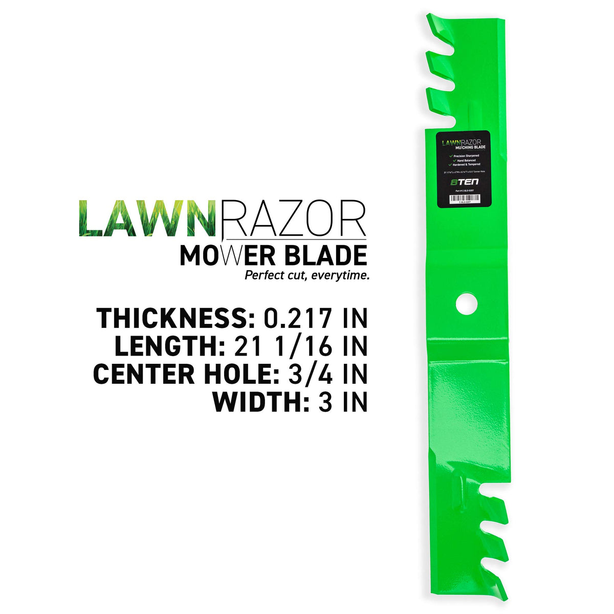 8TEN LawnRAZOR blade width 3 inches for secure mounting