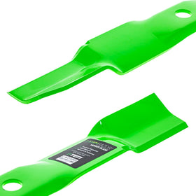 Close-up of 8TEN LawnRAZOR blade length at 21 3/8 inches for balanced cuts.
