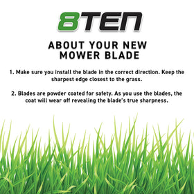 8TEN LawnRAZOR 0.1875-inch thick blades designed for durability