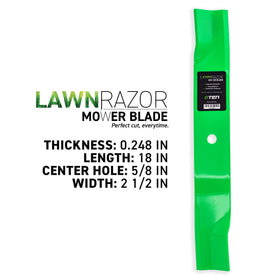 8TEN LawnRAZOR high-lift blade closeup for improved lifting performance