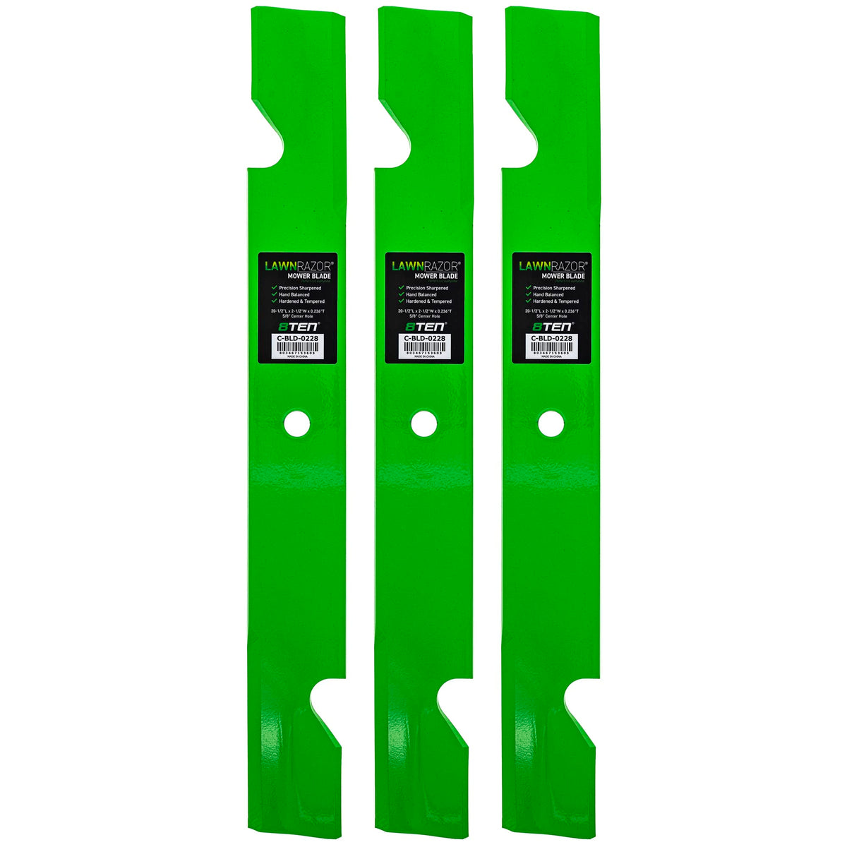 8TEN LawnRAZOR notched high-lift blade for Exmark 60-inch deck delivers cleaner cuts