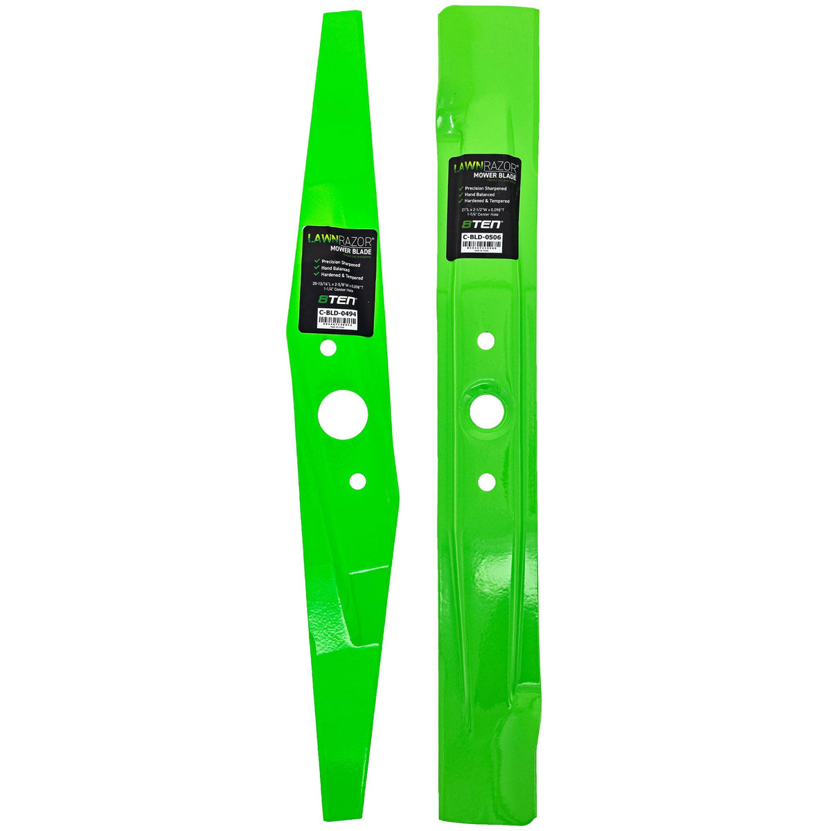 8TEN LawnRAZOR top blade for a sharp edge and even cut.