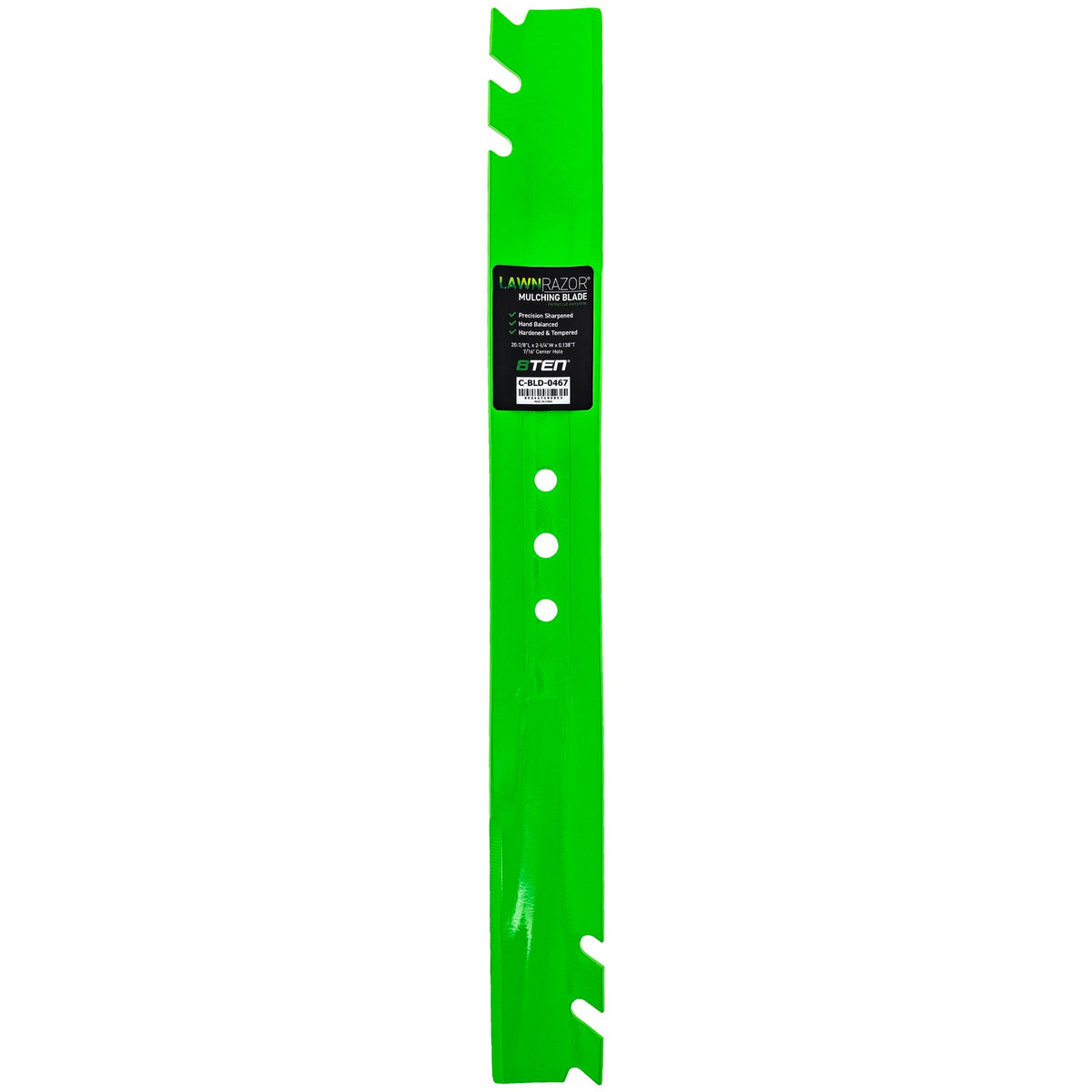 8TEN LawnRAZOR blade for Toro 21in, front view showing precise fit for 133-8182-03.