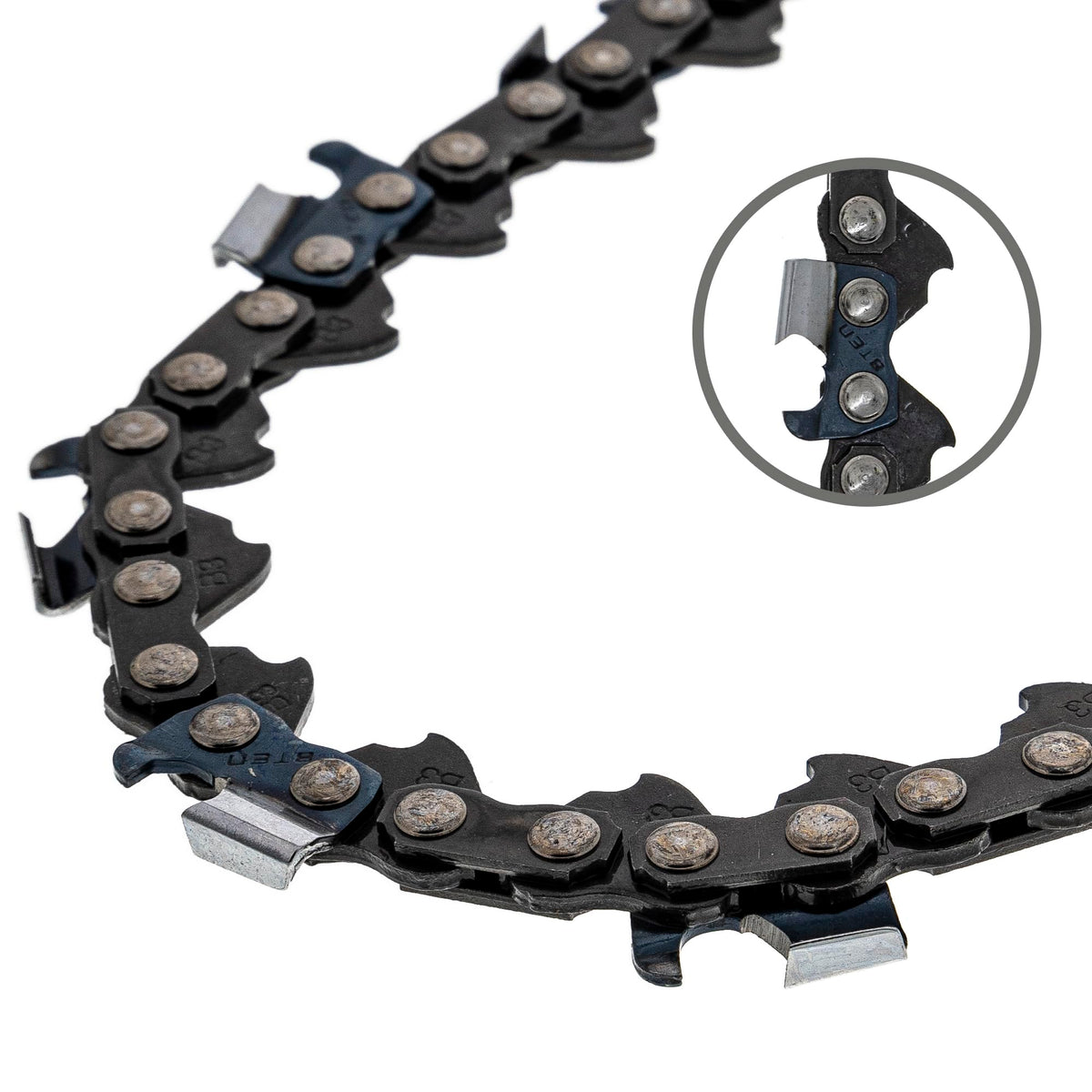 Durable 68CrNiMo33 steel chain with GCr15 rivets for longevity