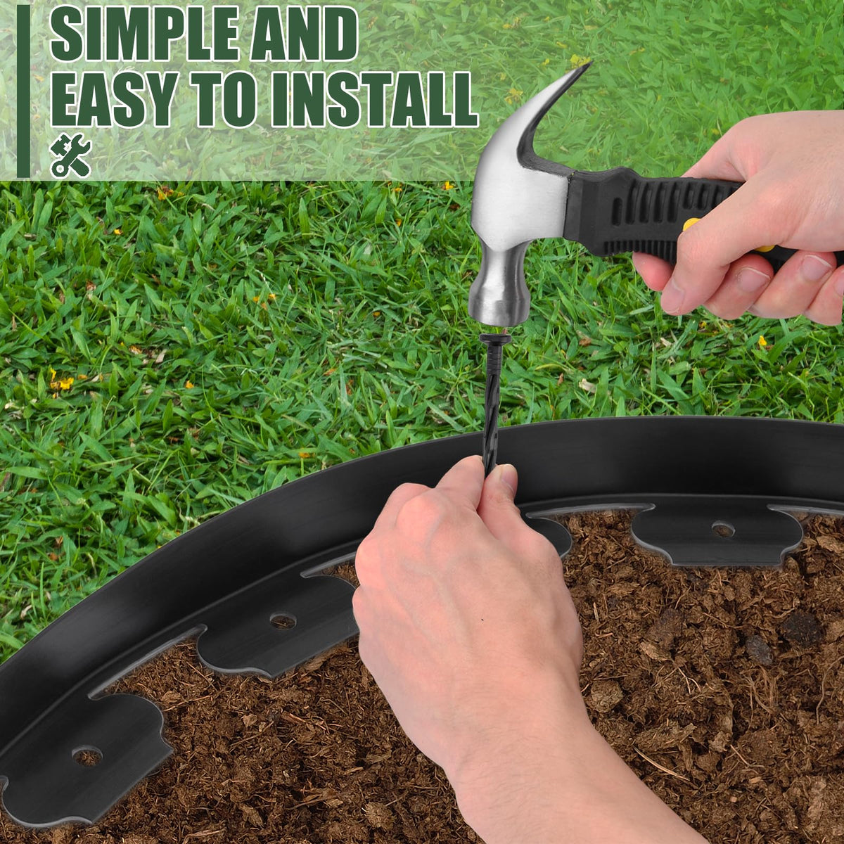9th Shop border edging along lawn for durable outdoor border.