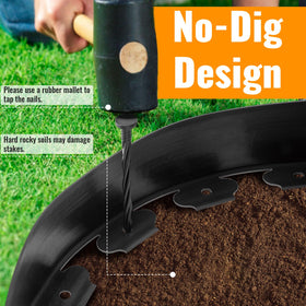 9TH SHOP border defining a garden bed keeps soil from spreading and overgrowth.