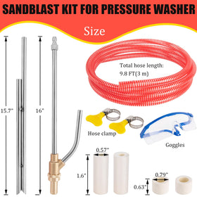9thshop sandblaster in action, abrasive mixed with water for efficient surface cleaning.