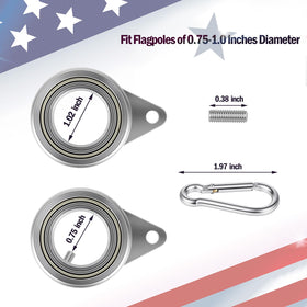Loretoy flagpole ring in thick aluminum alloy for sturdy mounting.