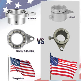 Loretoy two-pack flagpole rings provide easy setup and replacement.
