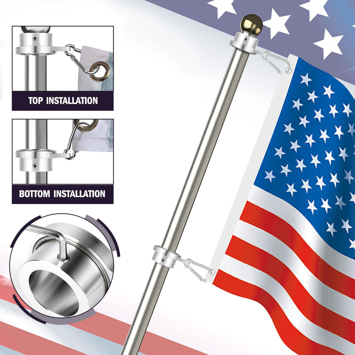 Loretoy ring includes carabiner for quick installation and secure hold.