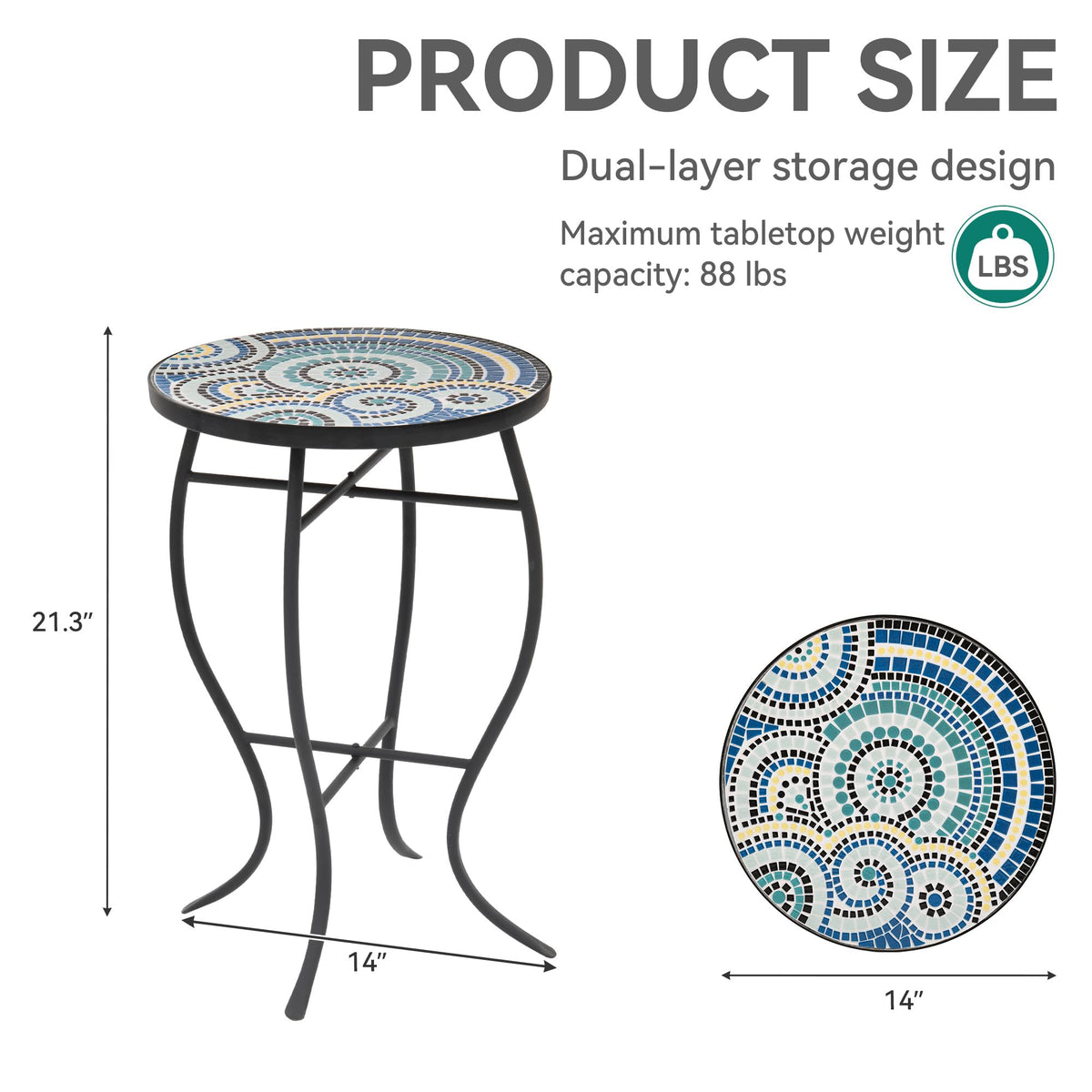 Ultym vintage mosaic table blends retro charm with modern outdoor spaces.